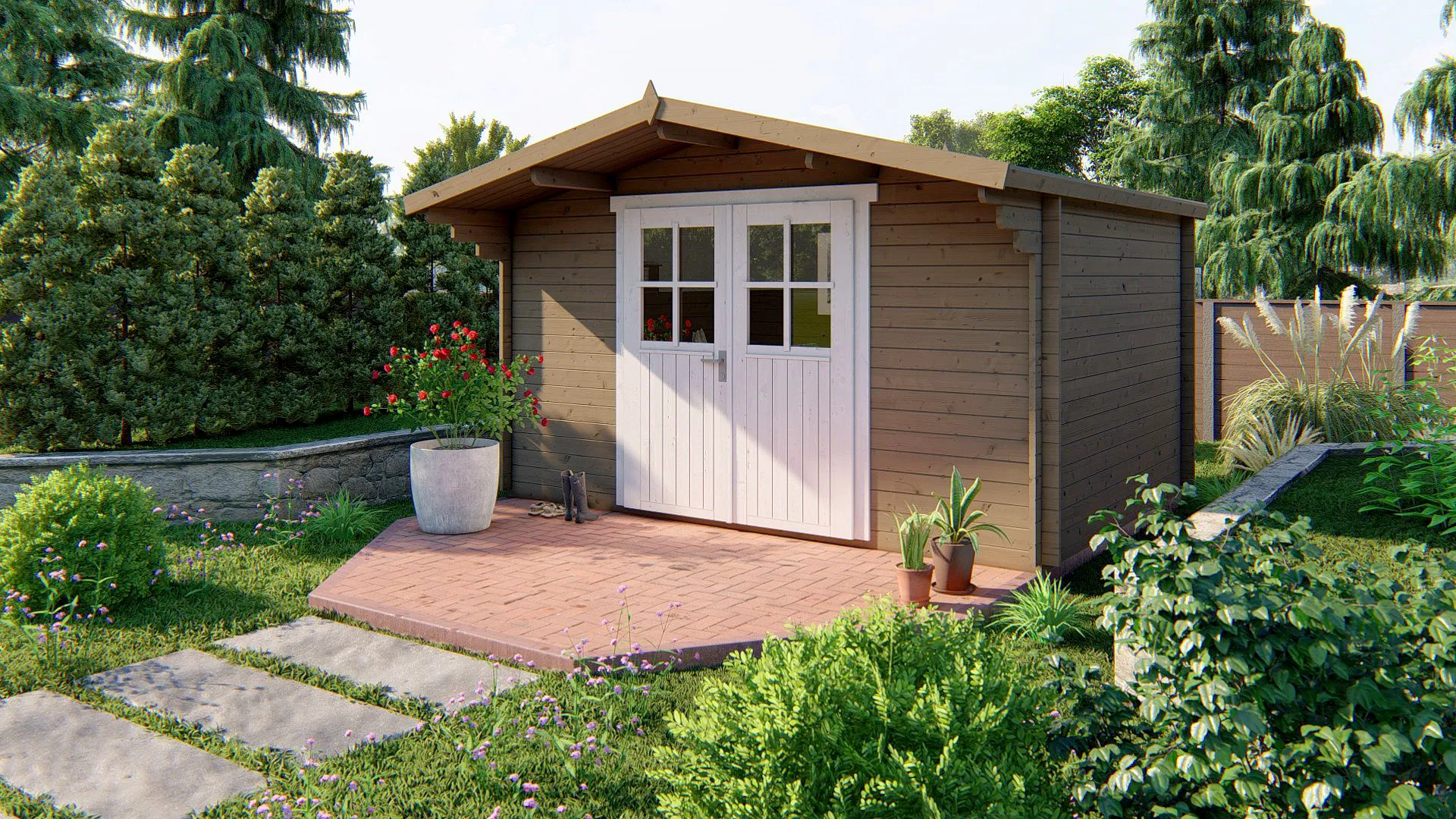 Abri de jardin Vrebos peint